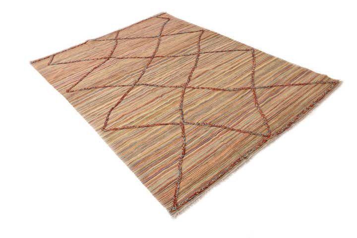 5' 9 x 7' 5 Hand Knotted Moroccan Wool Rug