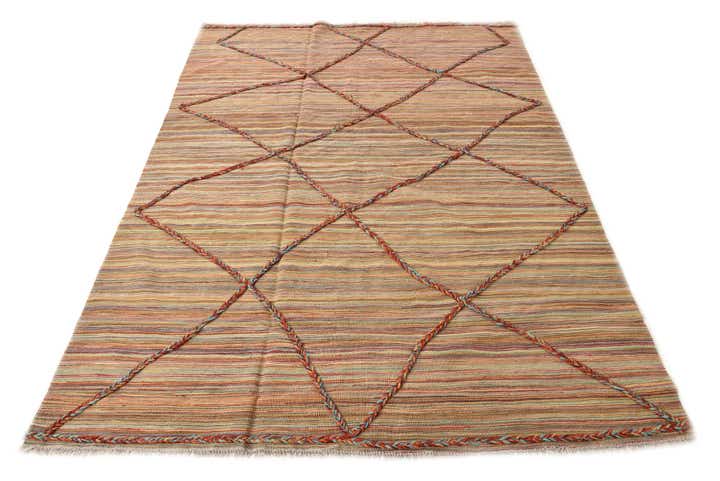 5' 9 x 7' 5 Hand Knotted Moroccan Wool Rug