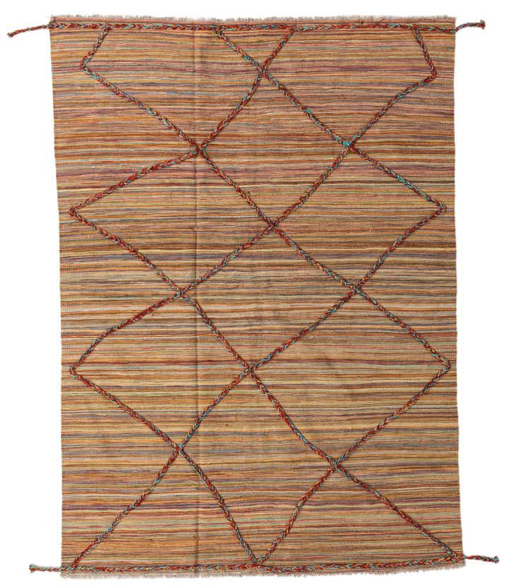 5' 9 x 7' 5 Hand Knotted Moroccan Wool Rug