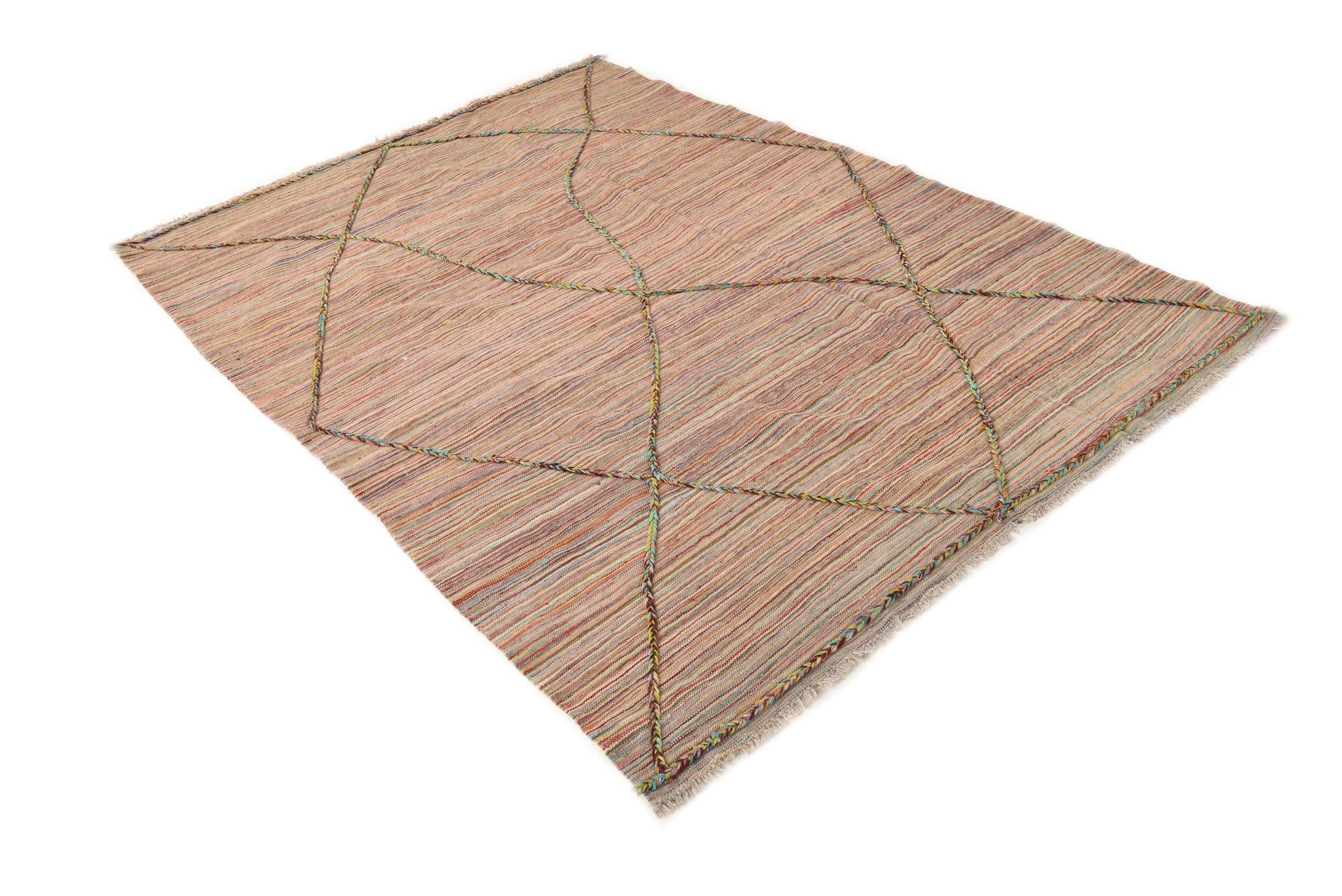 5' 9 x 7' 5 Hand Knotted Moroccan Wool Rug