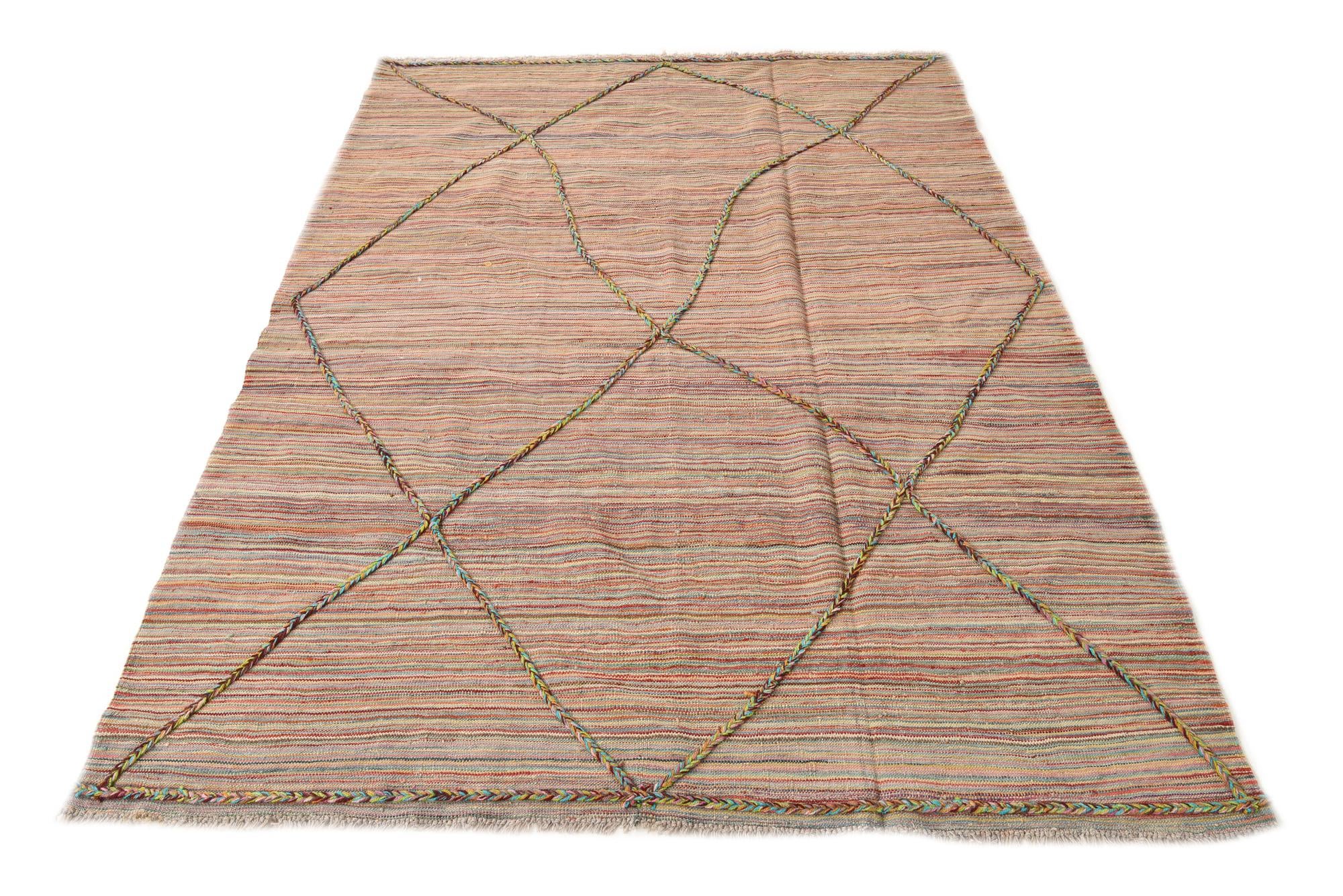 5' 9 x 7' 5 Hand Knotted Moroccan Wool Rug