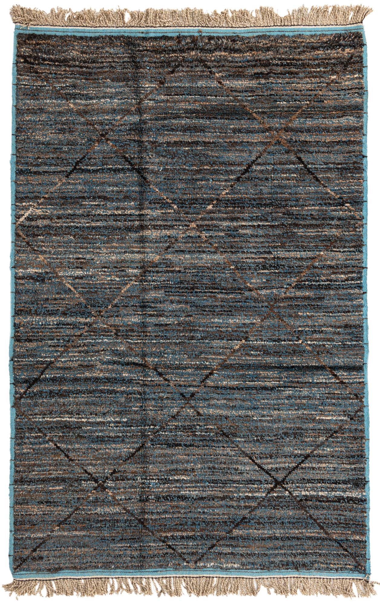 6' x 9' 2 Hand Knotted Moroccan Wool Rug