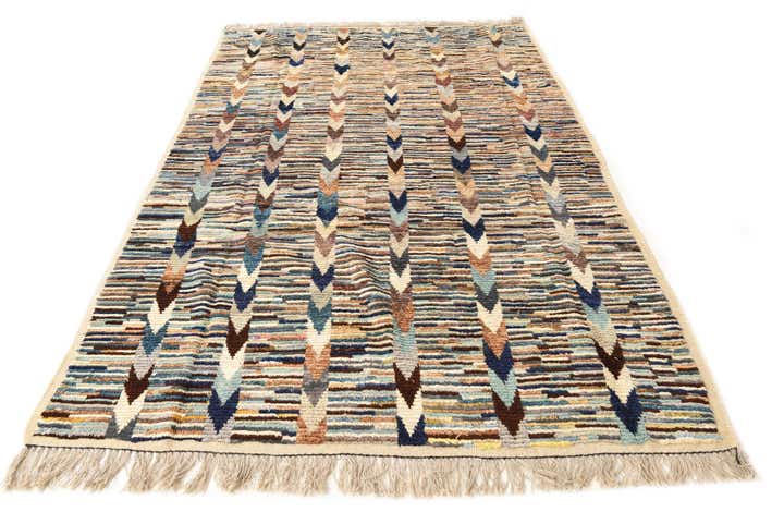 6' 2 x 9' 5 Hand Knotted Moroccan Wool Rug