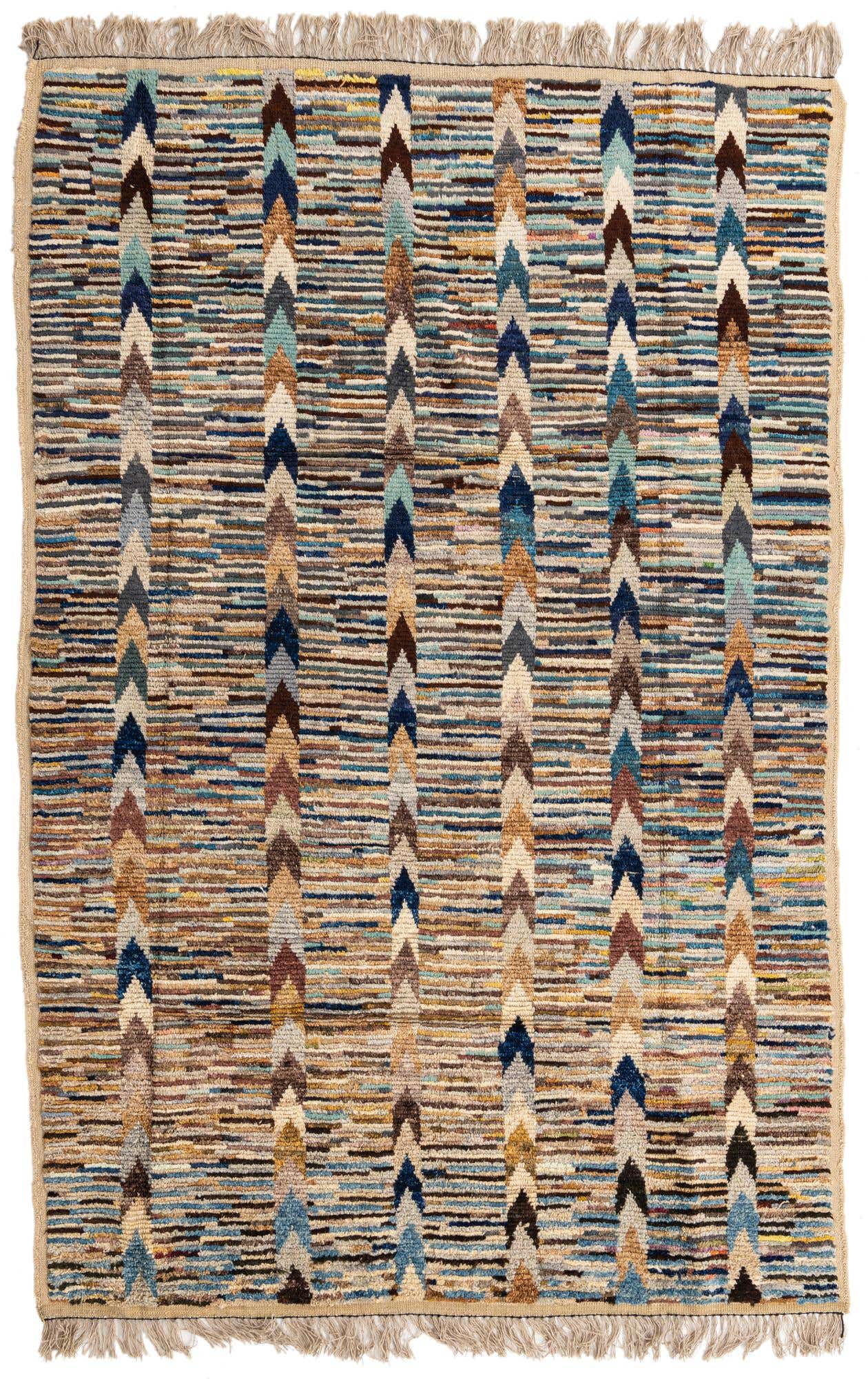 6' 2 x 9' 5 Hand Knotted Moroccan Wool Rug