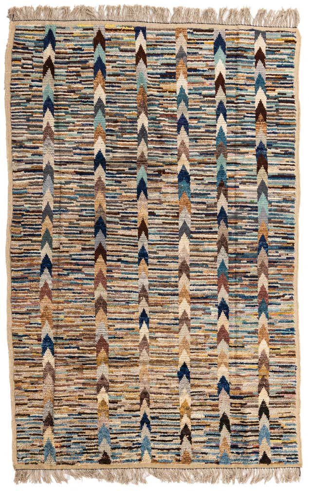 6' 2 x 9' 5 Hand Knotted Moroccan Wool Rug