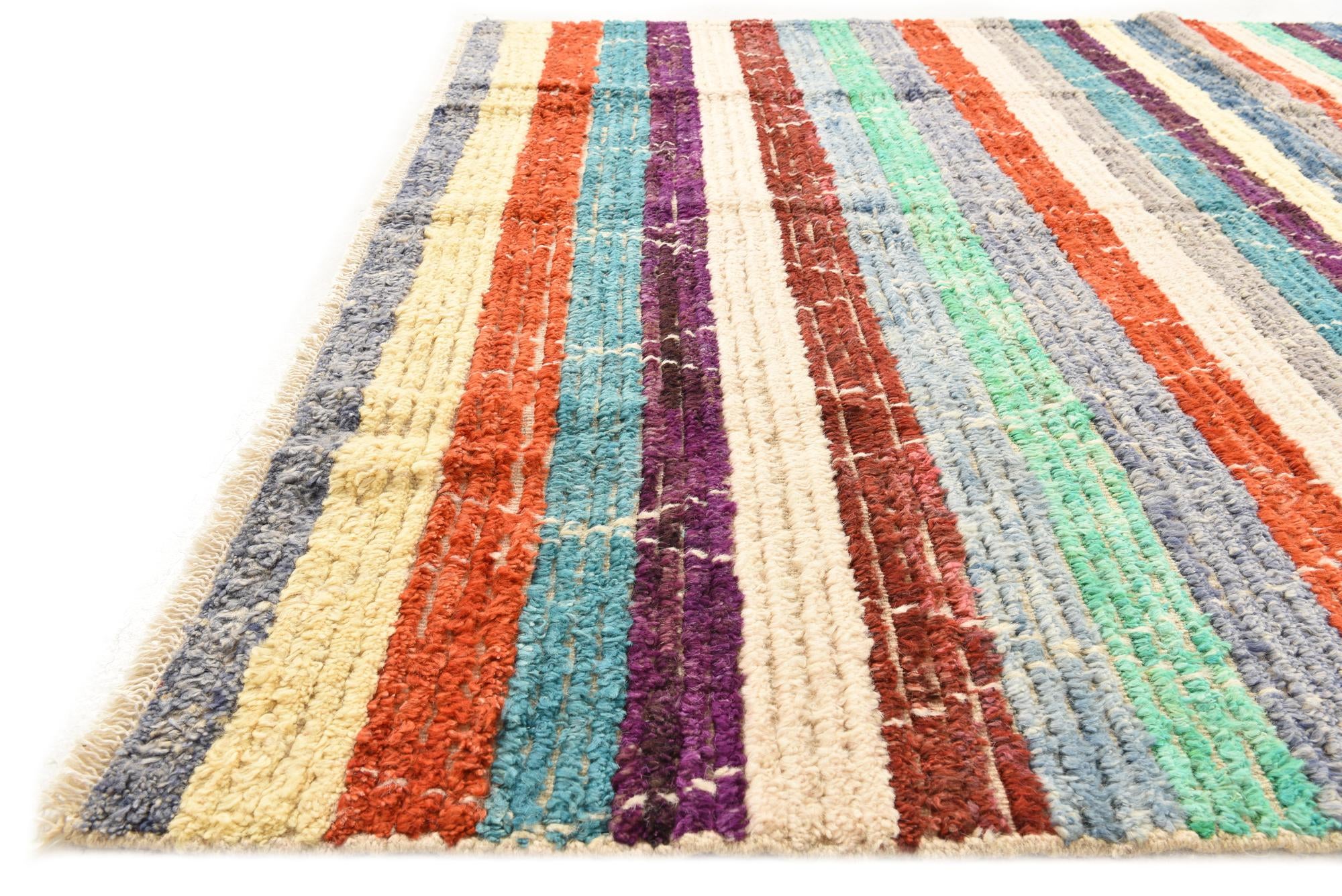 5' 7 x 8' 2 Hand Knotted Moroccan Wool Rug