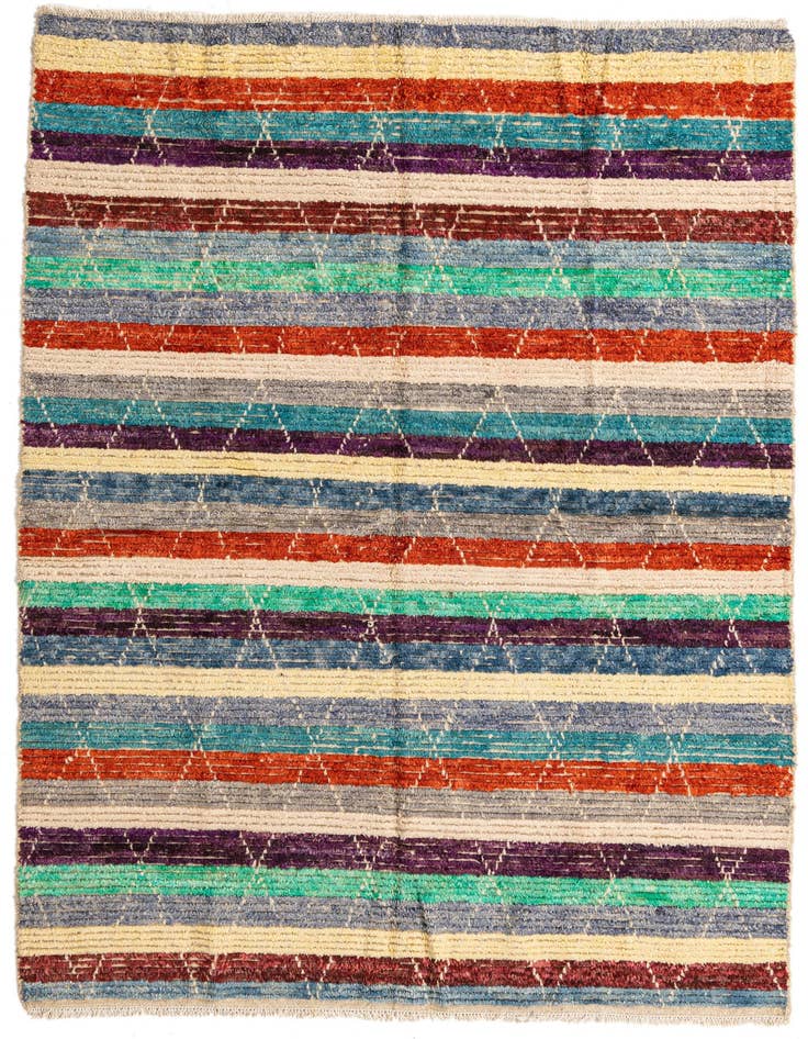 Detail image of 5' 7 x 8' 2 Hand Knotted Moroccan Wool Rug