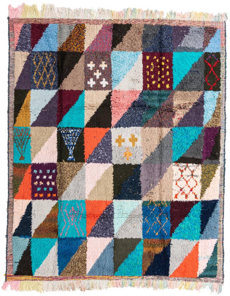Detail image of 8' 1 x 9' 10 Hand Knotted Moroccan Wool Rug