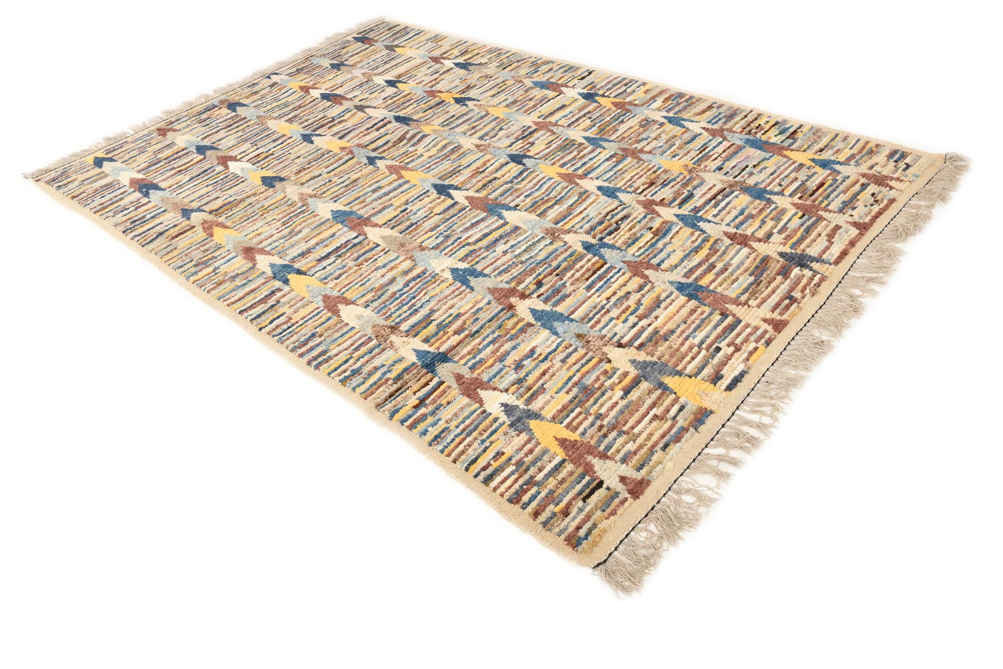 6' 4 x 9' 3 Hand Knotted Moroccan Wool Rug