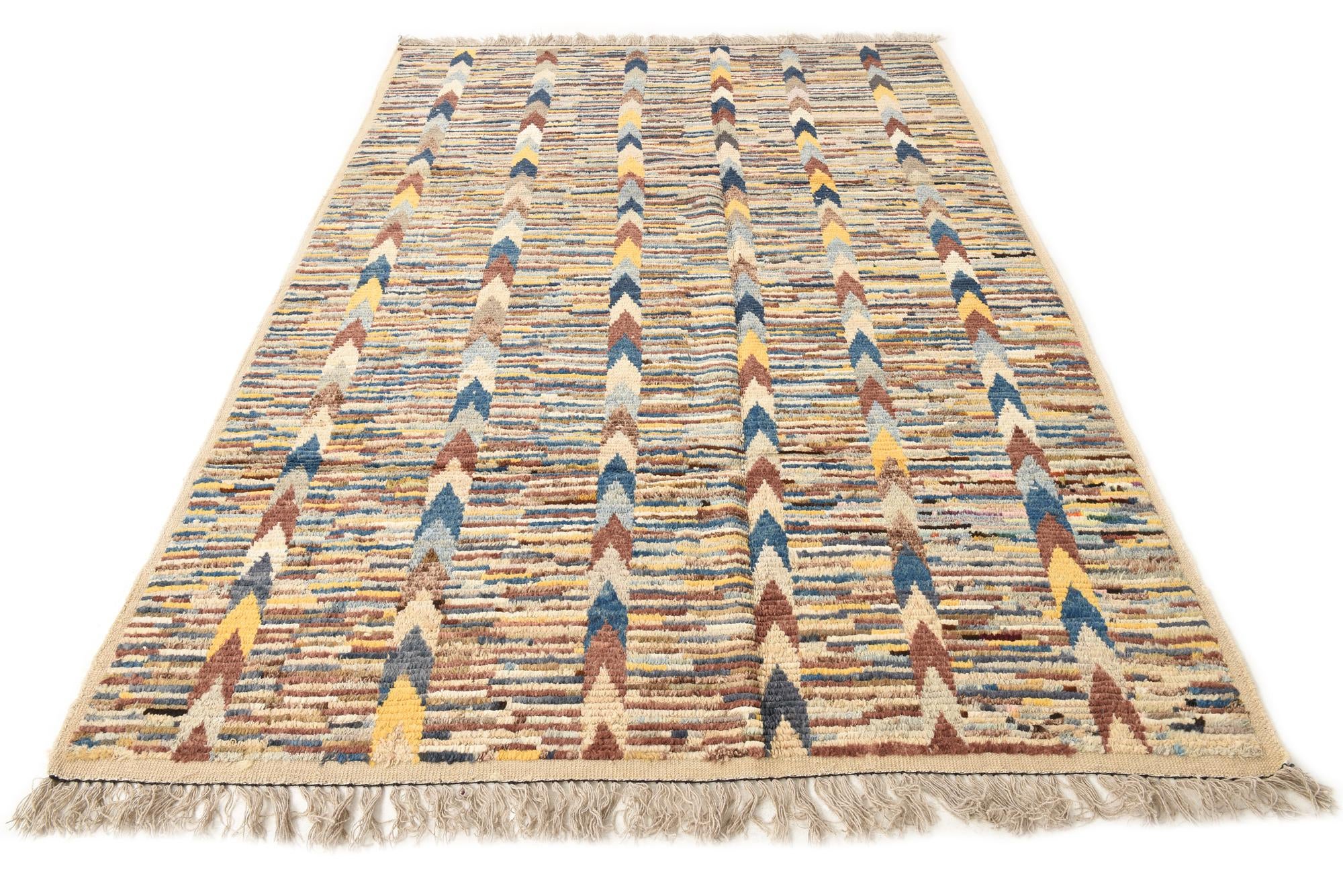 6' 4 x 9' 3 Hand Knotted Moroccan Wool Rug
