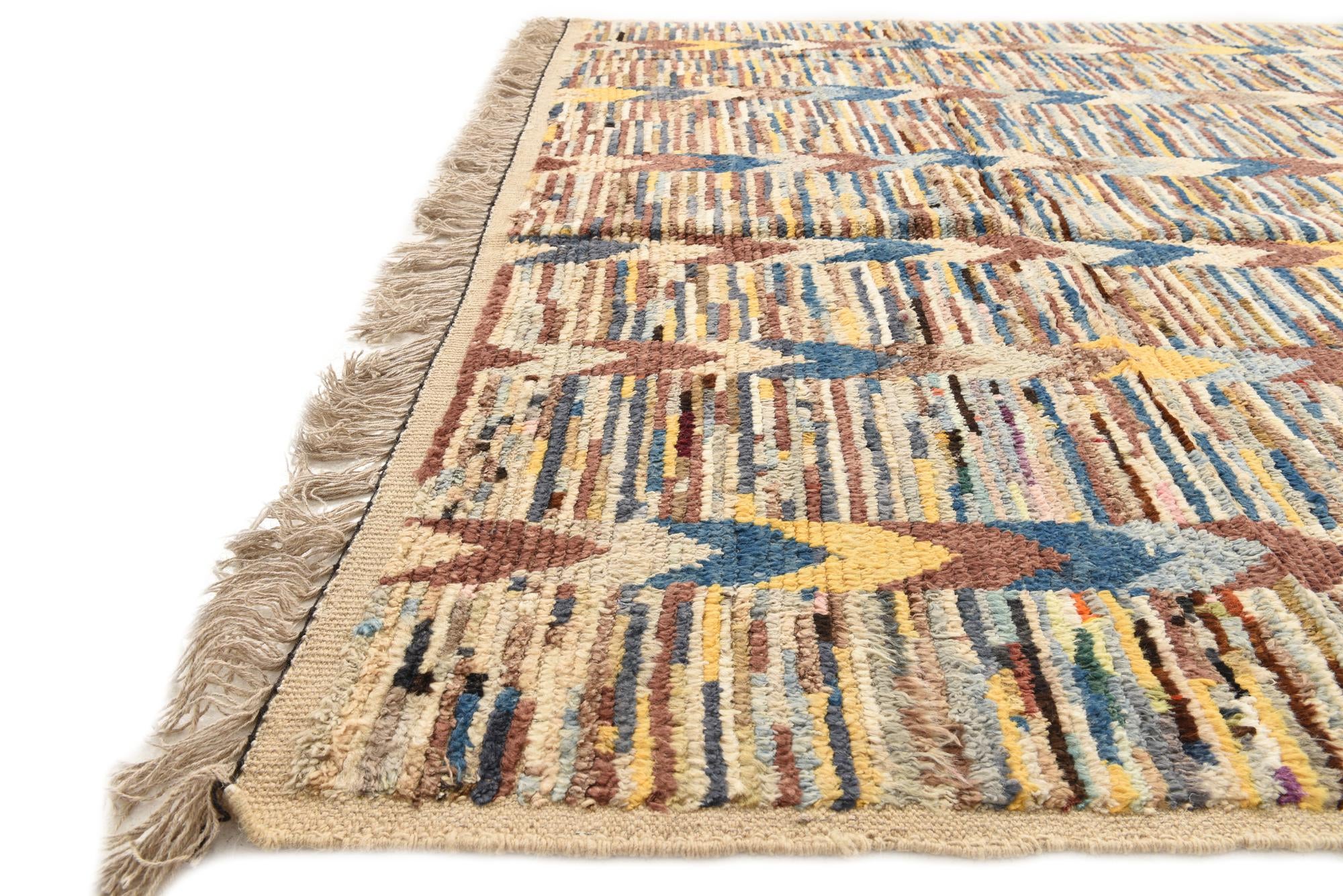6' 4 x 9' 3 Hand Knotted Moroccan Wool Rug