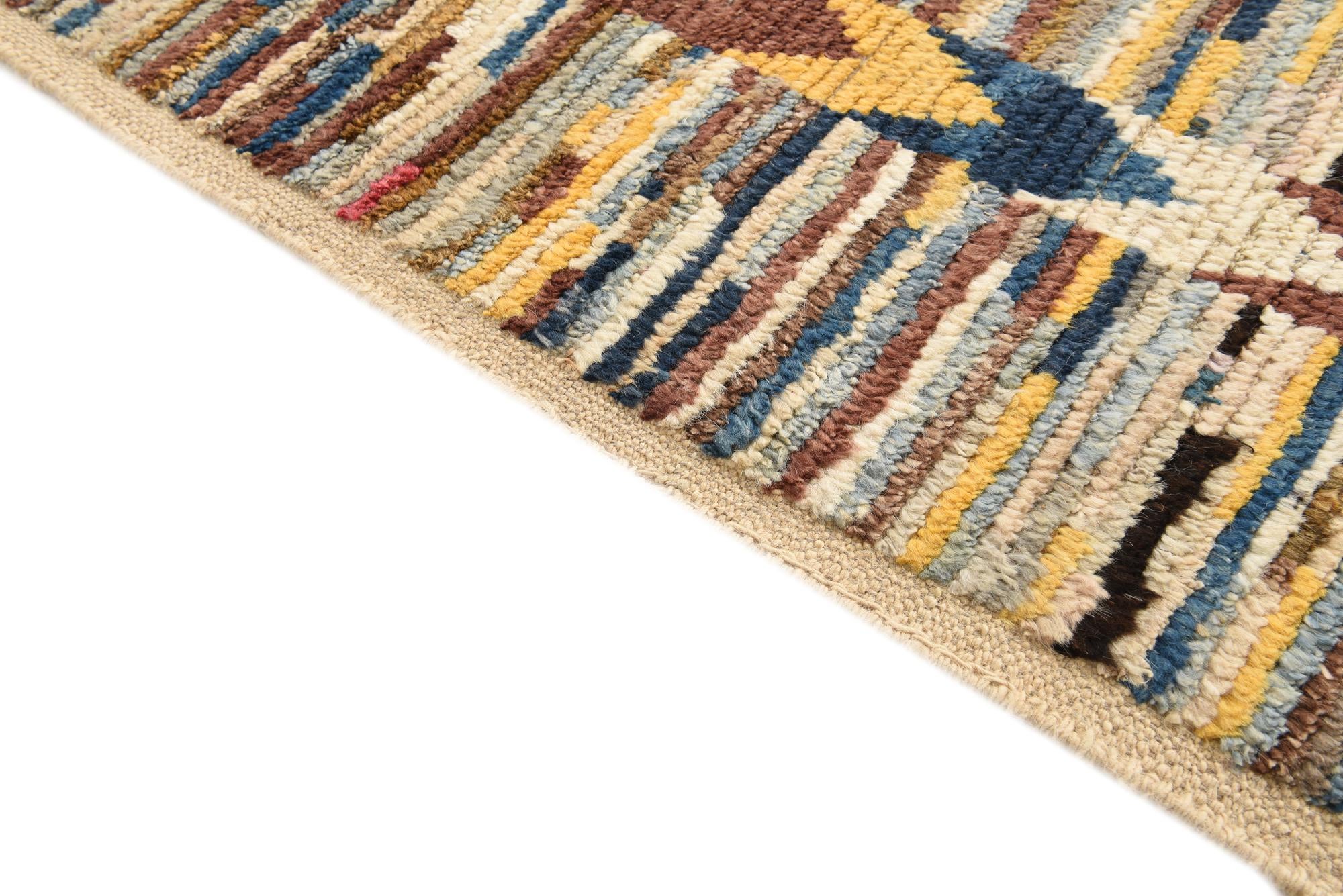 6' 4 x 9' 3 Hand Knotted Moroccan Wool Rug