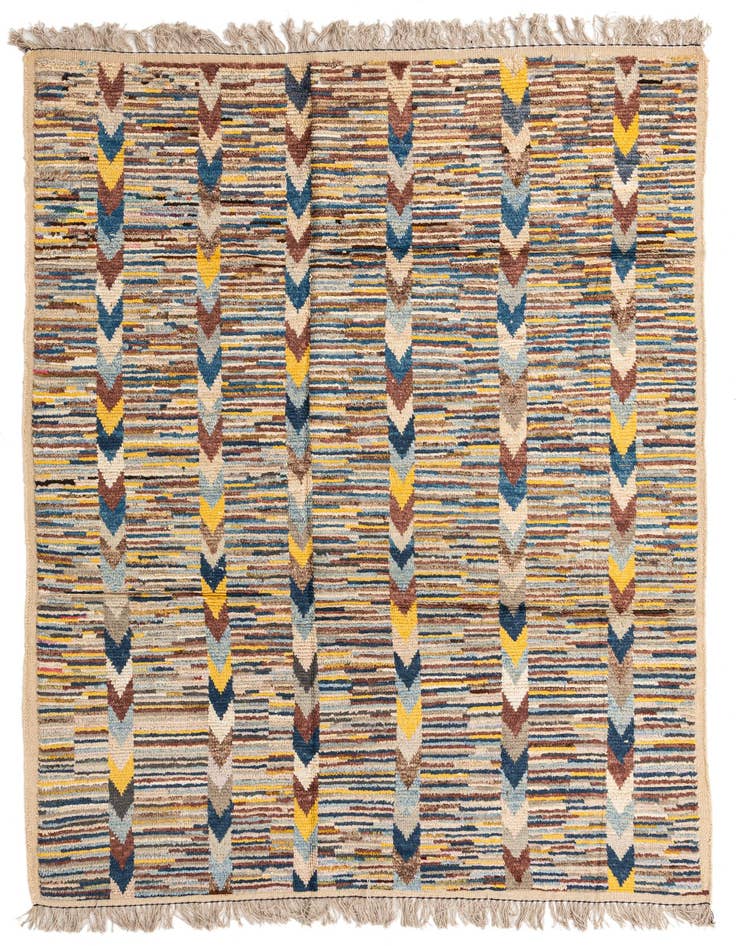 Detail image of 6' 4 x 9' 3 Hand Knotted Moroccan Wool Rug