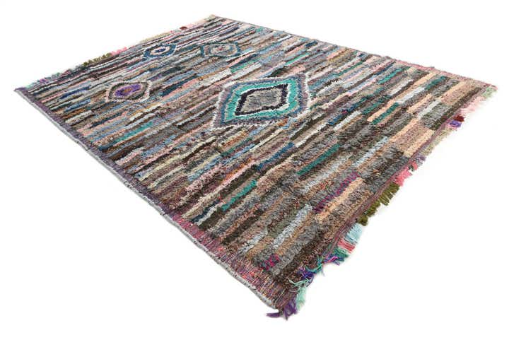 8' 1 x 10' 5 Hand Knotted Moroccan Wool Rug