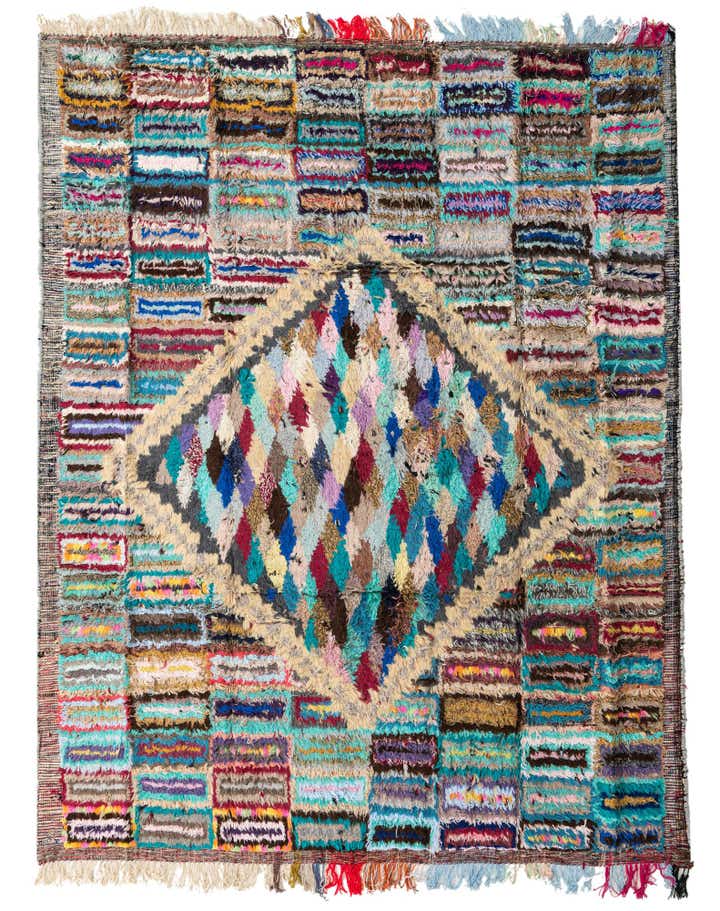 8' 2 x 10' 5 Hand Knotted Moroccan Wool Rug