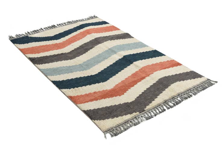 Detail image of 4' 2 x 6' 5 Hand Knotted Moroccan Wool Rug