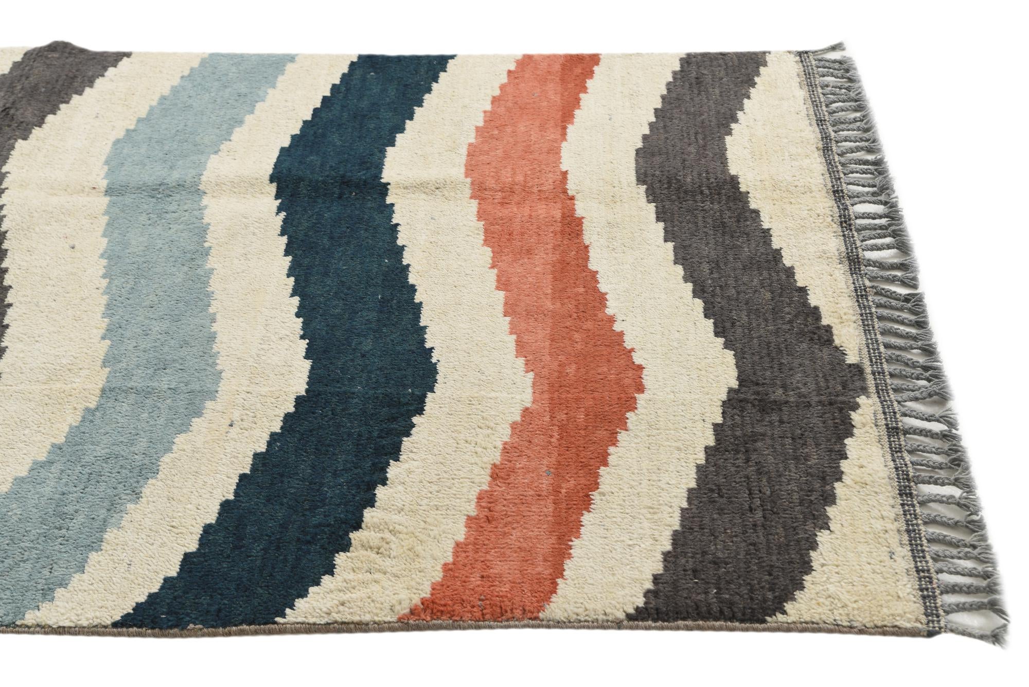 4' 2 x 6' 5 Hand Knotted Moroccan Wool Rug