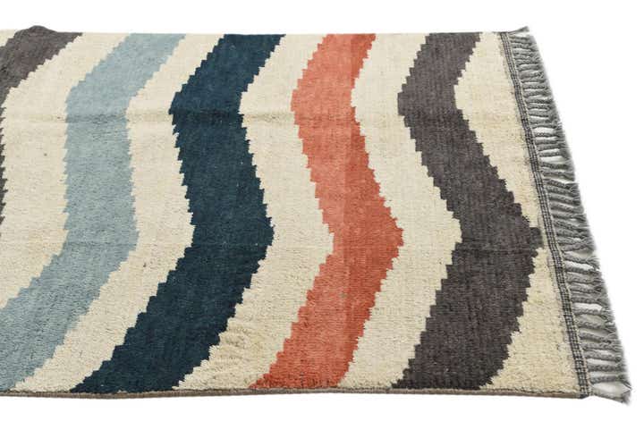 4' 2 x 6' 5 Hand Knotted Moroccan Wool Rug