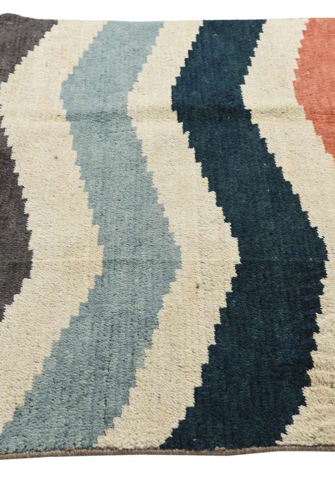 4' 2 x 6' 5 Hand Knotted Moroccan Wool Rug