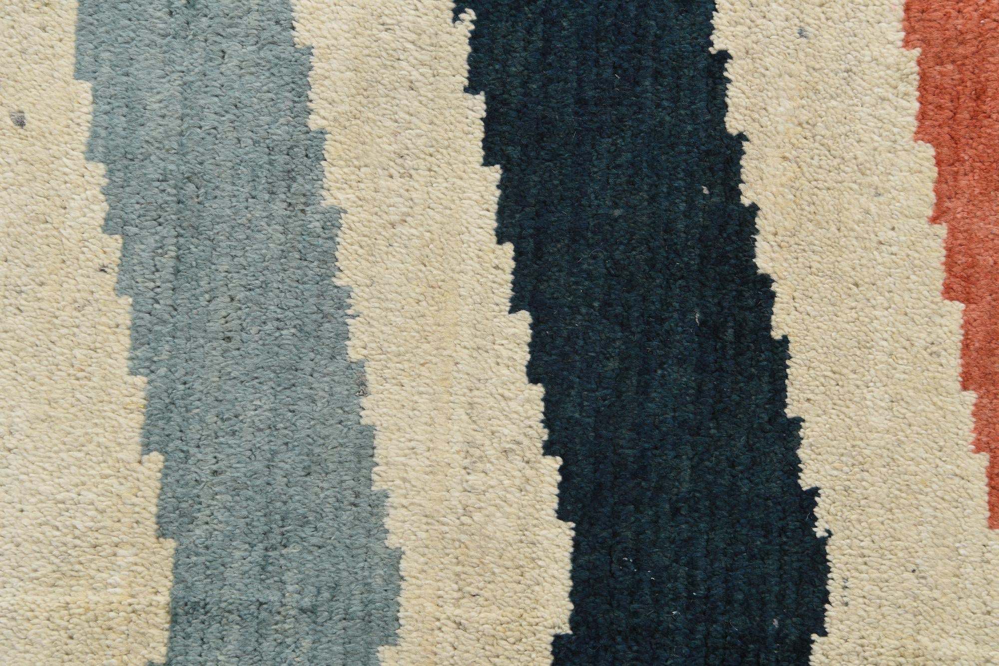 4' 2 x 6' 5 Hand Knotted Moroccan Wool Rug