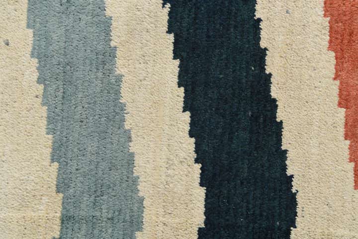 4' 2 x 6' 5 Hand Knotted Moroccan Wool Rug