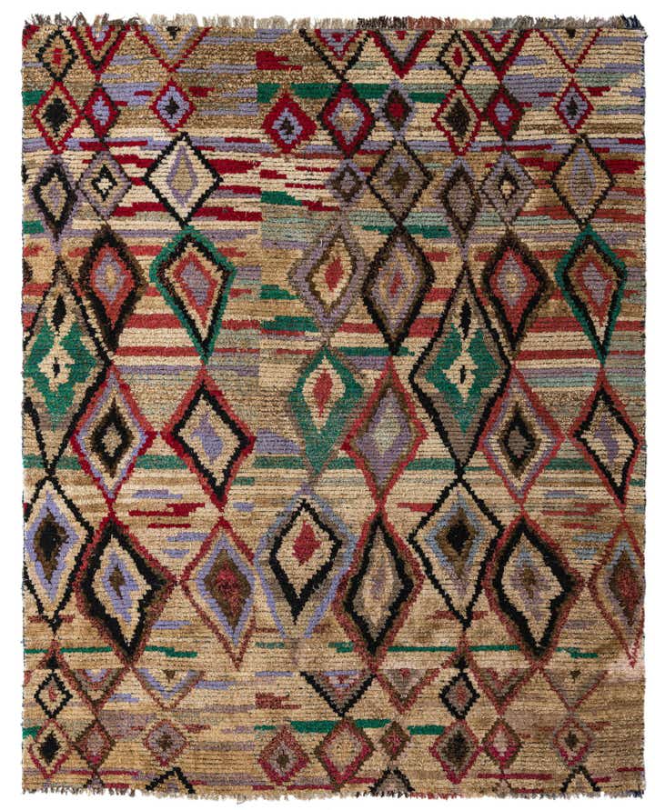 7' 7 x 9' 6 Hand Knotted Moroccan Wool Rug