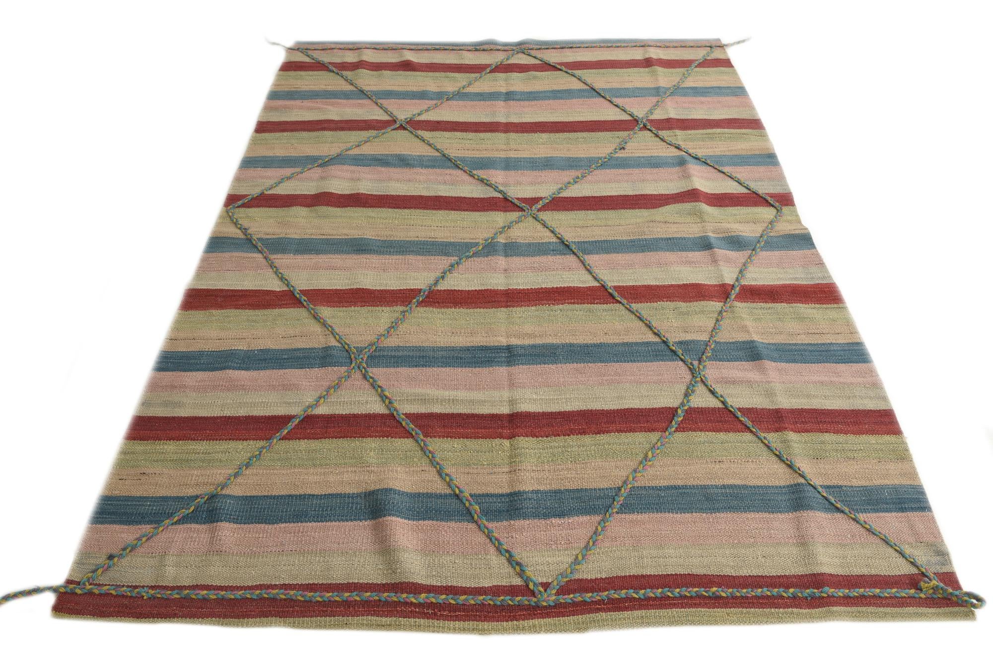 5' 7 x 7' 6 Hand Knotted Moroccan Wool Rug