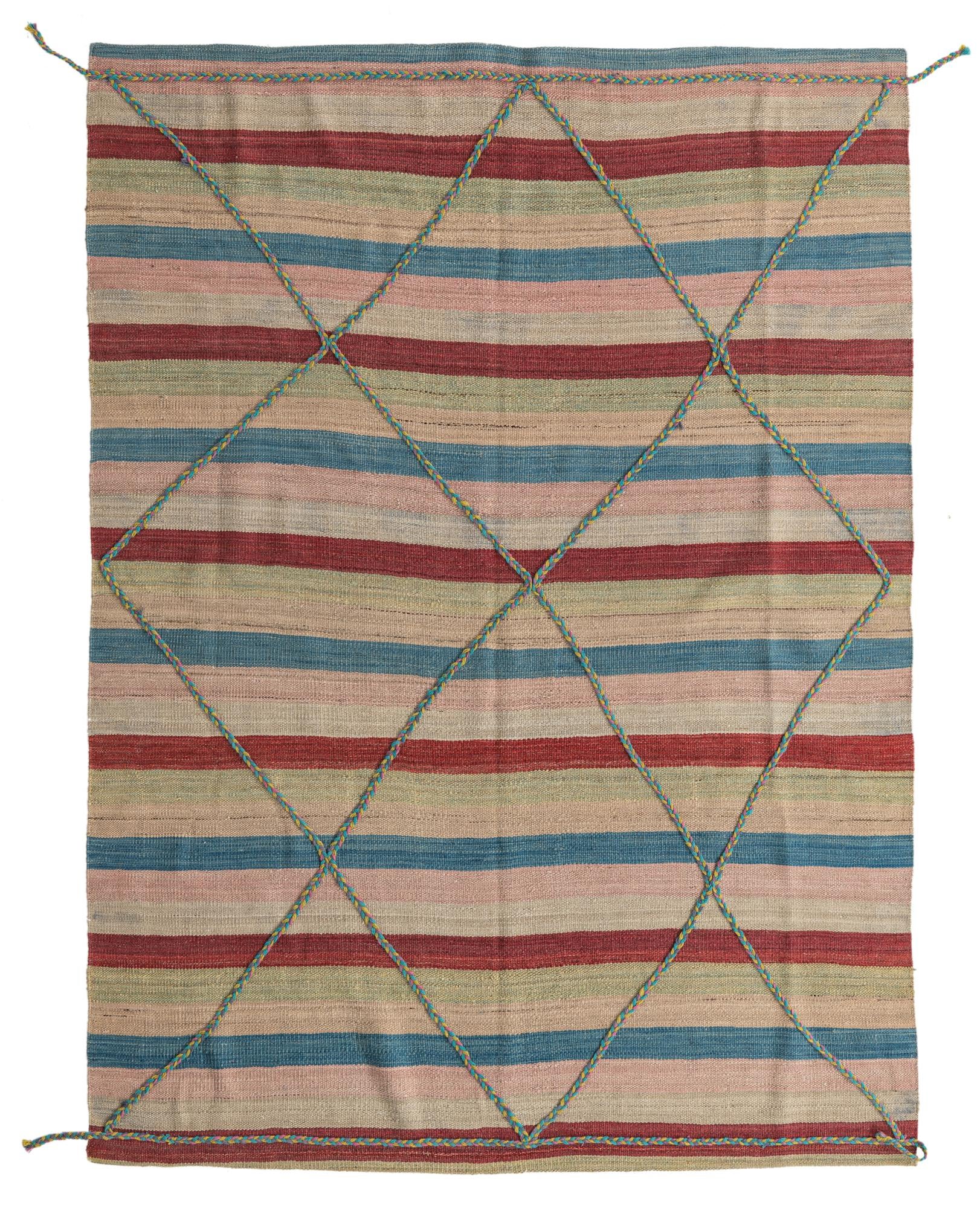 5' 7 x 7' 6 Hand Knotted Moroccan Wool Rug