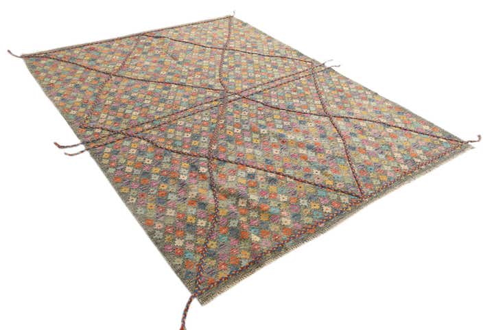 6' 2 x 8' 1 Hand Knotted Moroccan Wool Rug