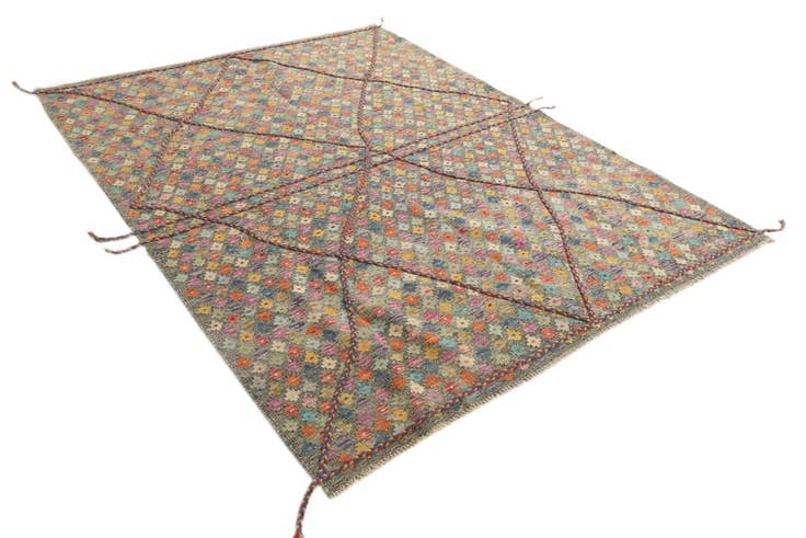 Detail image of 6' 2 x 8' 1 Hand Knotted Moroccan Wool Rug