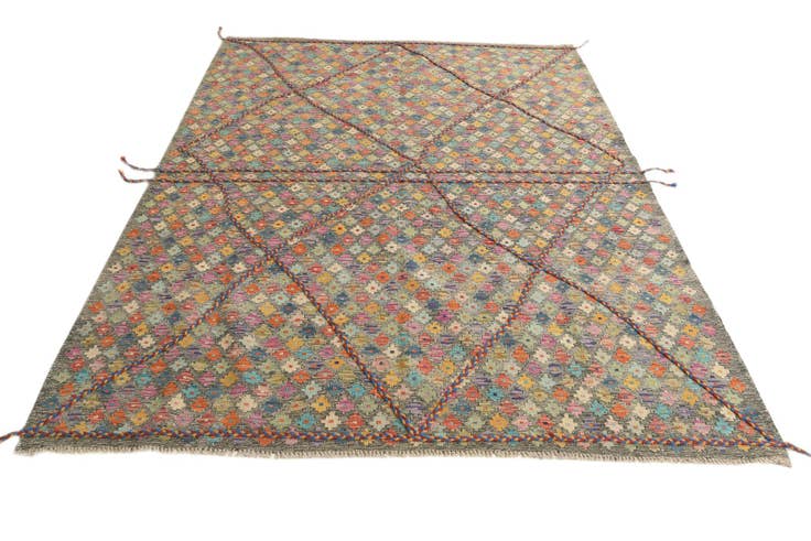 Detail image of 6' 2 x 8' 1 Hand Knotted Moroccan Wool Rug