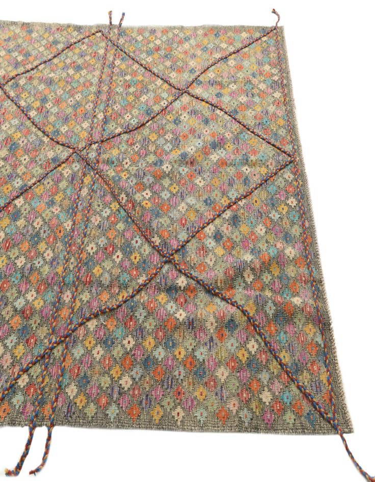 Detail image of 6' 2 x 8' 1  Hand Knotted Moroccan Wool Rug