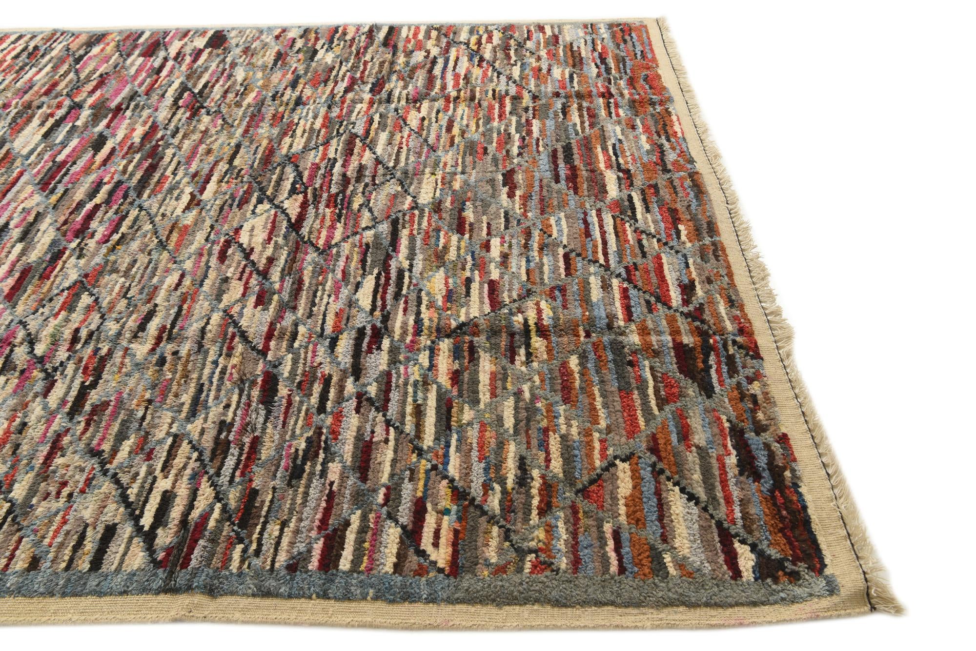 8' 3 x 10' 4 Hand Knotted Moroccan Wool Rug
