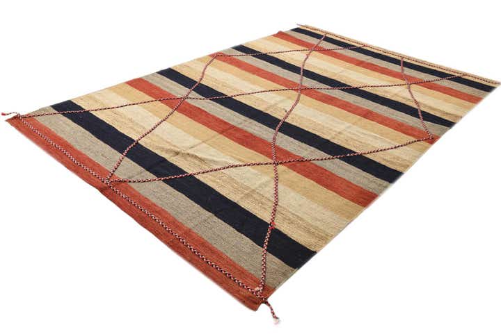 7' 2 x 11' 4 Hand Knotted Moroccan Wool Rug