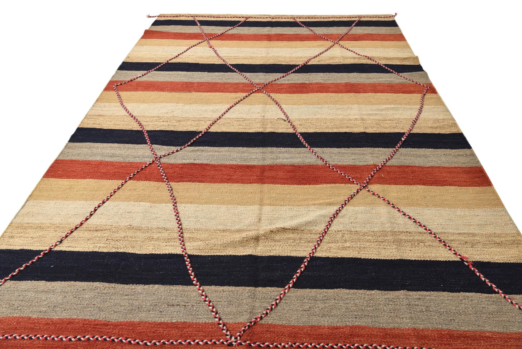 7' 2 x 11' 4 Hand Knotted Moroccan Wool Rug