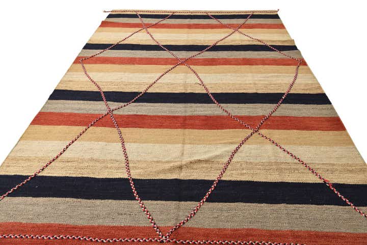 7' 2 x 11' 4 Hand Knotted Moroccan Wool Rug