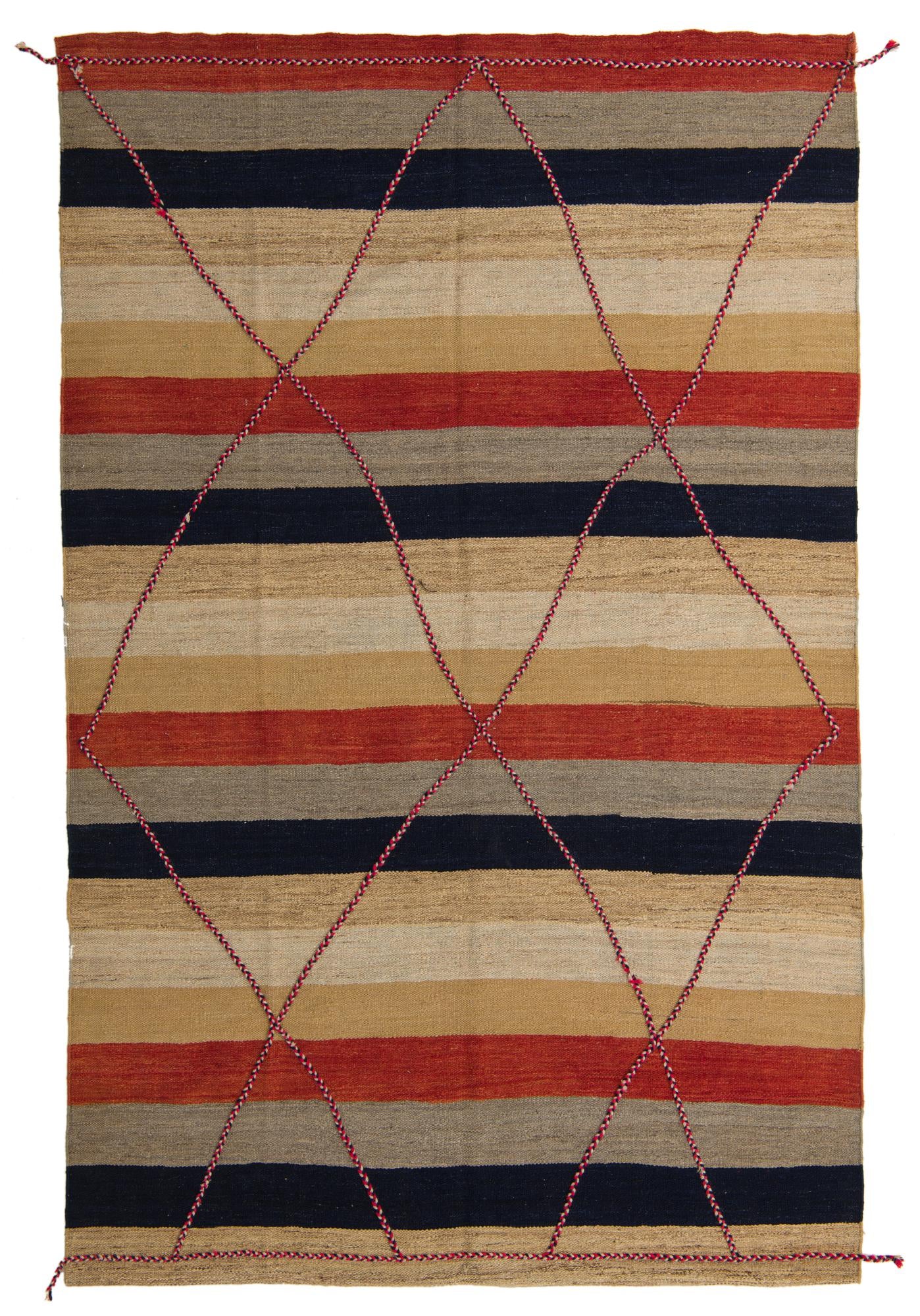 7' 2 x 11' 4 Hand Knotted Moroccan Wool Rug