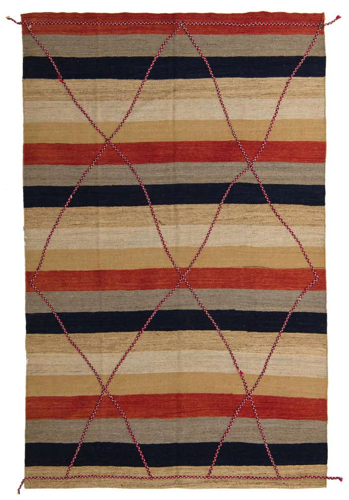 7' 2 x 11' 4 Hand Knotted Moroccan Wool Rug