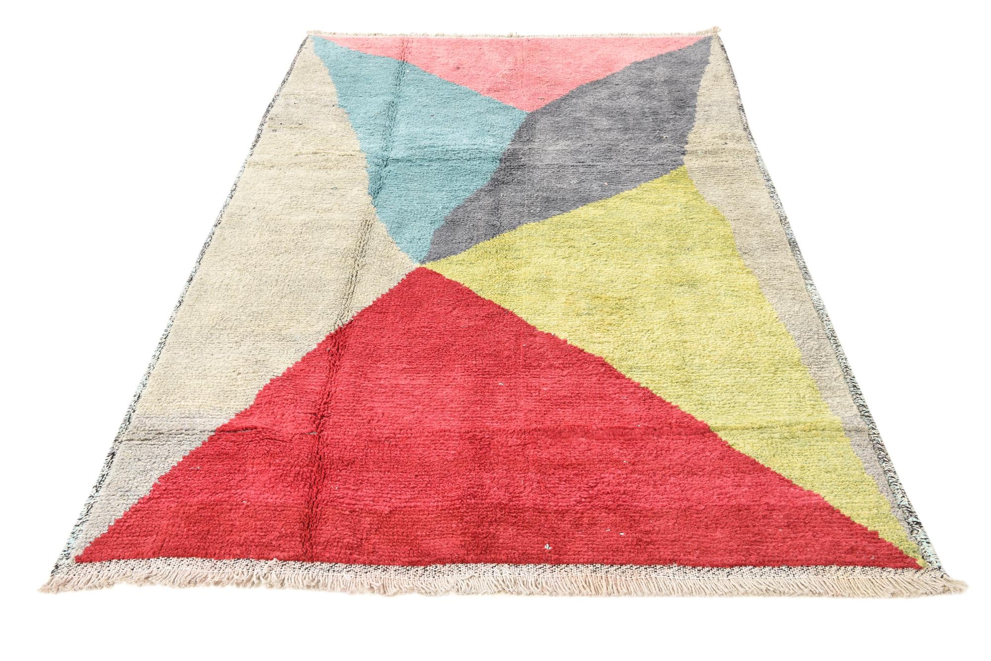 5' 2 x 8' 4 Hand Knotted Moroccan Wool Rug