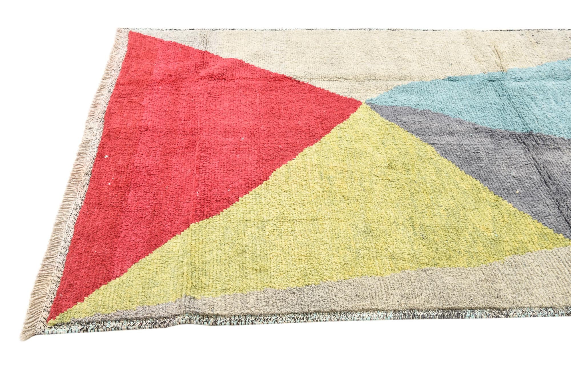 5' 2 x 8' 4 Hand Knotted Moroccan Wool Rug