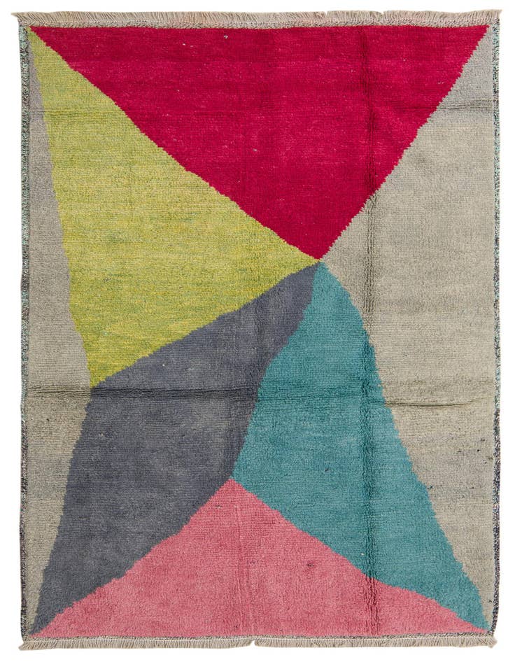 Detail image of 5' 2 x 8' 4 Hand Knotted Moroccan Wool Rug