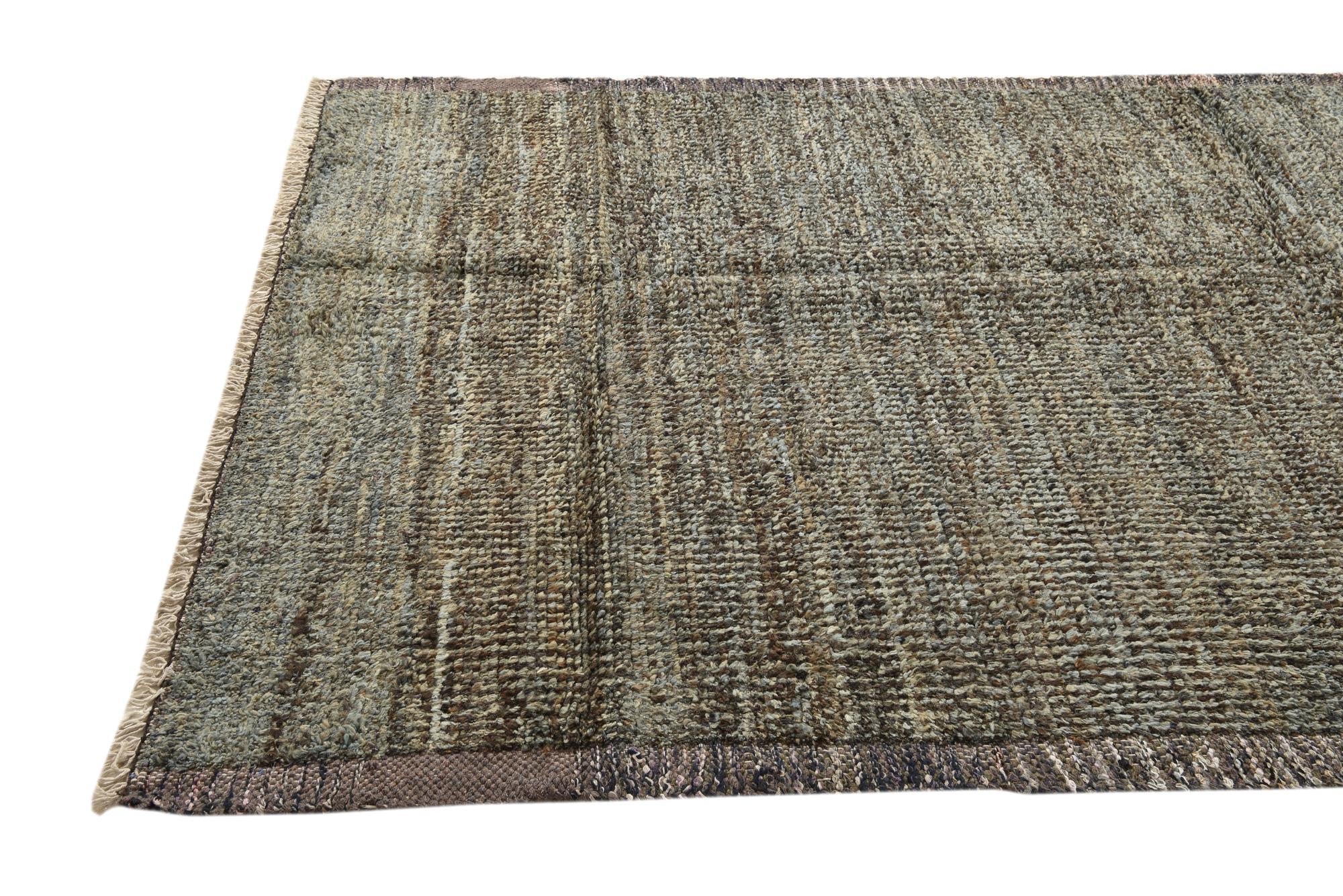 6' 4 x 9' 6 Hand Knotted Moroccan Wool Rug