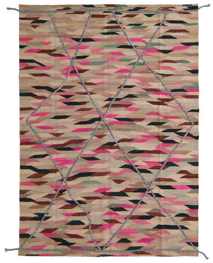 5' 7 x 7' 7 Hand Knotted Moroccan Wool Rug