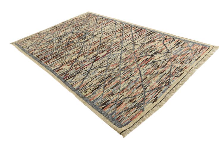 Detail image of 6' 1 x 9' 2 Hand Knotted Moroccan Wool Rug