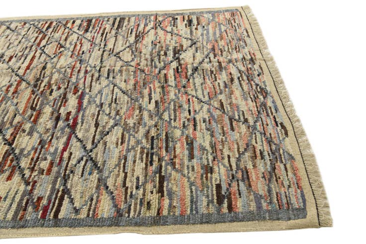 Detail image of 6' 1 x 9' 2 Hand Knotted Moroccan Wool Rug
