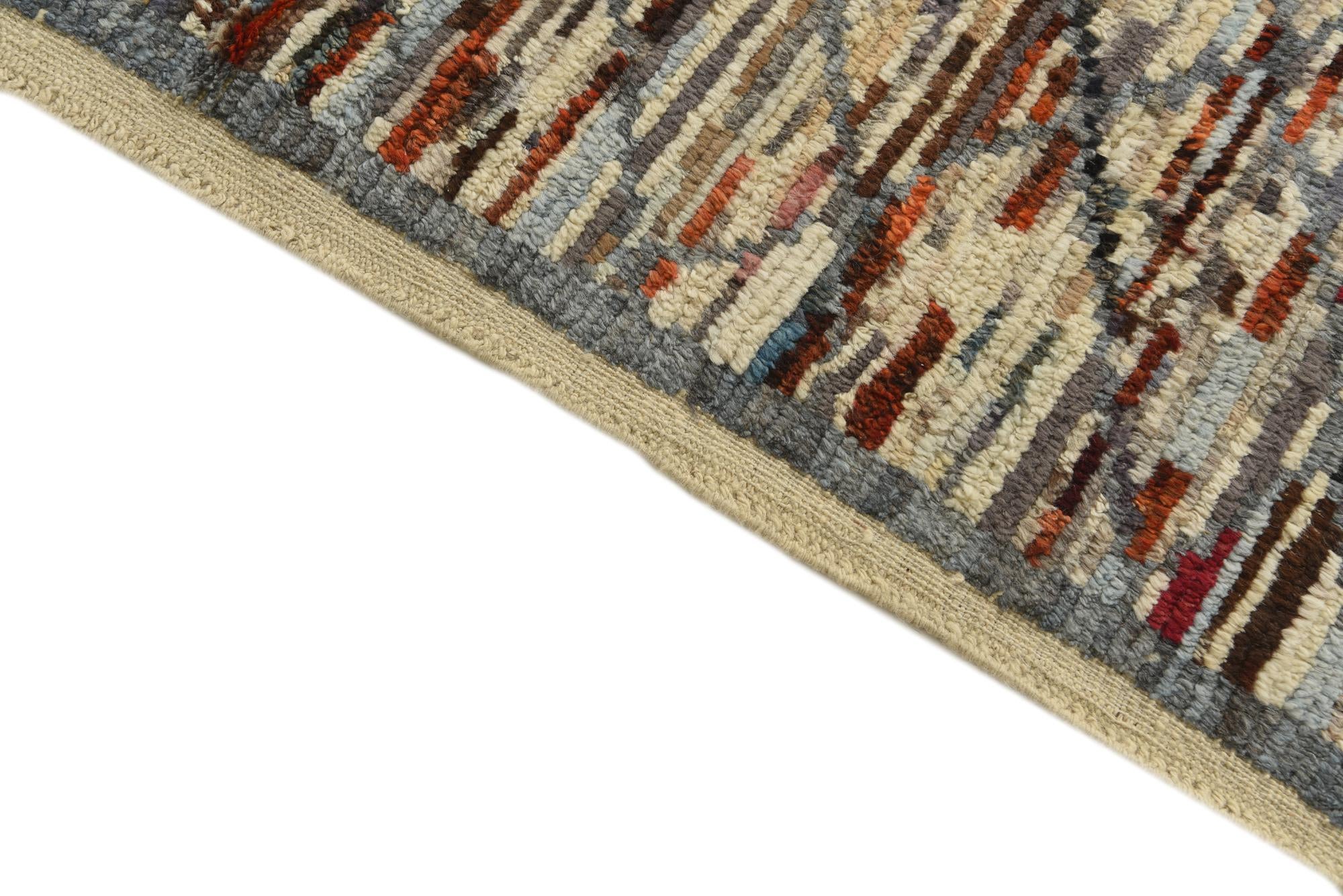 6' 1 x 9' 2 Hand Knotted Moroccan Wool Rug