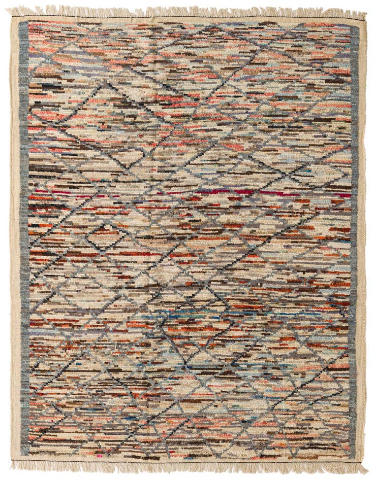 Detail image of 6' 1 x 9' 2 Hand Knotted Moroccan Wool Rug