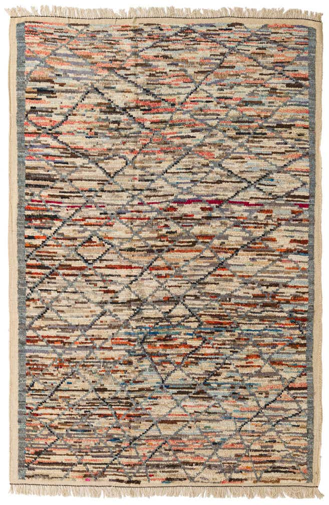 6' 1 x 9' 2 Hand Knotted Moroccan Wool Rug