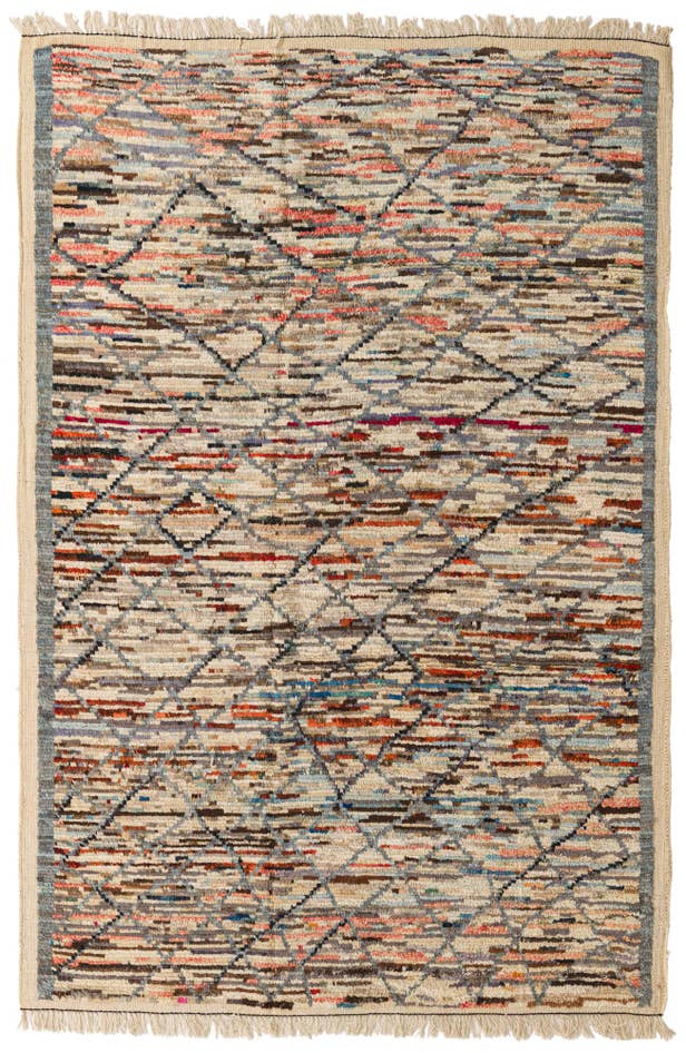Detail image of 6' 1 x 9' 2 Hand Knotted Moroccan Wool Rug