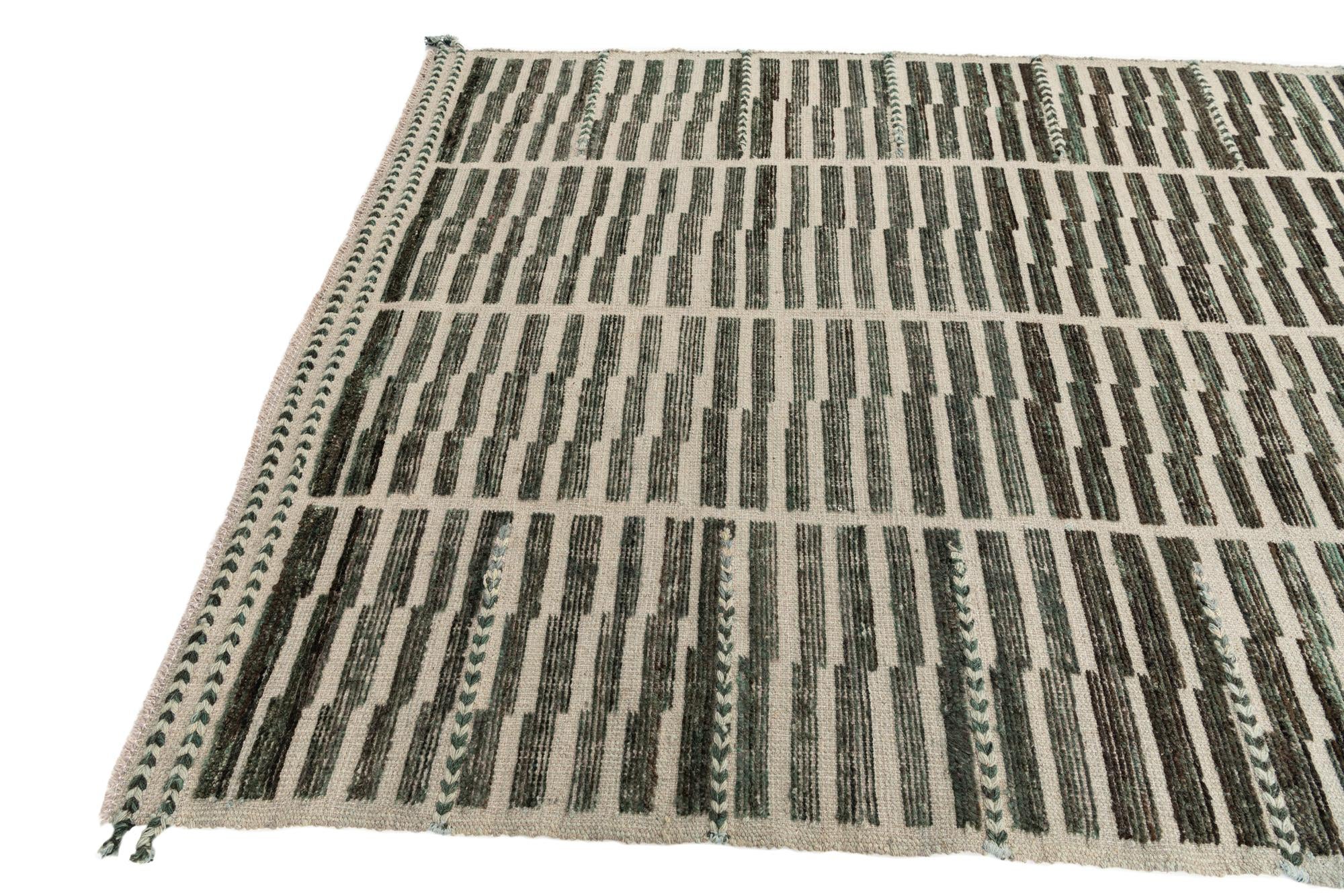 5' 8 x 8' 4 Hand Knotted Moroccan Wool Rug